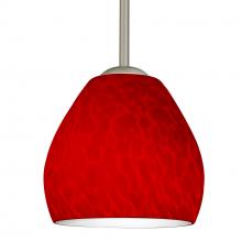 Besa Lighting 1TT-4122RC-SN - Besa Bolla Pendant Satin Nickel Red Cloud 1x50W MAX E12 Base