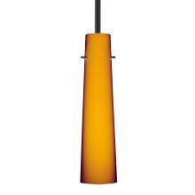 Besa Lighting 1TT-567480-BK - Besa Camino Stem Pendant Black Amber Matte 1x40W 40W MAX E12 Base