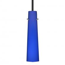 Besa Lighting 1TT-5674CM-BK - Besa Camino Stem Pendant Black Cobalt Blue Matte 1x40W 40W MAX E12 Base
