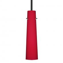 Besa Lighting 1TT-5674RM-BK - Besa Camino Stem Pendant Black Ruby Matte 1x40W 40W MAX E12 Base