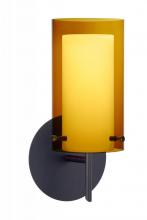  1SW-G44007-LED-BR - Besa Pahu 4 Wall 1SW Transparent Armagnac/Opal Bronze 1x5W LED