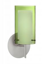  1SW-L44007-LED-SN - Besa Pahu 4 Wall 1SW Transparent Olive/Opal Satin Nickel 1x5W LED