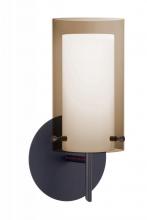  1SW-S44007-LED-BR - Besa Pahu 4 Wall 1SW Transparent Smoke/Opal Bronze 1x5W LED