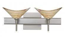 Besa Lighting 2SW-191383-LED-SN-SQ - Besa Wall With SQ Canopy Hoppi Satin Nickel Mocha 2x3W LED