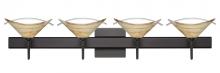 Besa Lighting 4SW-181305-BR-SQ - Besa Wall With SQ Canopy Hoppi Bronze Mocha/Clear 4x40W G9