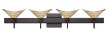 Besa Lighting 4SW-191383-BR-SQ - Besa Wall With SQ Canopy Hoppi Bronze Mocha 4x40W G9