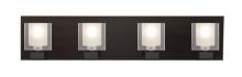  4WF-BOLOFR-LED-BR - Besa, Bolo Vanity, Clear/Frost, Bronze Finish, 4x5W LED