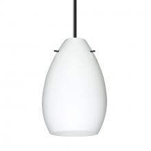 Besa Lighting B-171307-BK-L - Besa Pendant for Multiport Canopy Pera 6, Black Finish, Opal Matte 1x50W Candelabra, 15Ft