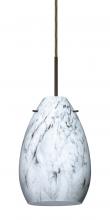 Besa Lighting B-1713MG-BR-L - Besa Pendant for Multiport Canopy Pera 6 Bronze Marble Grigio 1x50W Candelabra, 15Ft Cord