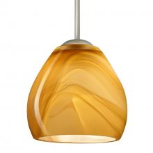 Besa Lighting B-4122HN-SN-L - Besa Bolla Pendant For Multiport Canopy Satin Nickel Honey 1x50W Candelabra, 15Ft. Co