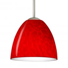 Besa Lighting B-7572RC-SN - Besa Sasha Pendant For Multiport Canopy Satin Nickel Red Cloud 1x50W MAX E12 Base