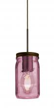 Besa Lighting J-MILO4PL-EDIL-BR-L - Besa Pendant For Multiport Canopy Milo 4 Bronze Purple 1x5W LED Filament, 15Ft. Cord