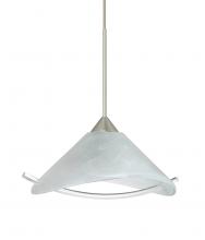 Besa Lighting RXP-181304-SN-L - Besa Pendant Hoppi Satin Nickel Marble/Clear 1x50W Halogen, 15Ft. Cord