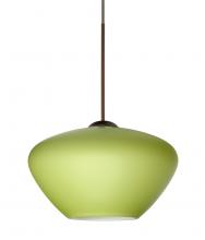 Besa Lighting RXP-541035-BR-L - Besa Pendant Peri Bronze Chartreuese 1x50W Halogen, 15Ft. Cord