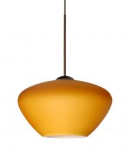 Besa Lighting RXP-541080-BR-L - Besa Pendant Peri Bronze Amber Matte 1x50W Halogen, 15Ft. Cord