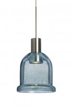 Besa Lighting X-KIBABL-LED-SN-L - Besa, Kiba Cord Pendant For Multiport Canopy, Blue Bubble, Satin Nickel Finish, 1x3W