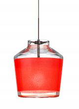 Besa Lighting X-PIC6RD-BR-L - Besa Pendant For Multiport Canopy Pica 6 Bronze Red Sand 1x50W Halogen, 15Ft. Cord