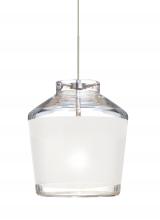 Besa Lighting X-PIC6WH-SN-L - Besa Pendant For Multiport Canopy Pica 6 Satin Nickel White Sand 1x50W Halogen, 15Ft.