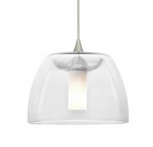 Besa Lighting X-SPURCL-SN-L - Besa Spur Cord Pendant For Multiport Canopy, Clear, Satin Nickel Finish, 1x35W Haloge