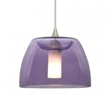 Besa Lighting X-SPURPL-SN-L - Besa Spur Cord Pendant For Multiport Canopy, Plum, Satin Nickel Finish, 1x35W Halogen