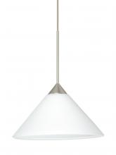 Besa Lighting XP-117607-LED-SN-L - Besa Pendant Kona Satin Nickel White 1x5W LED, 15Ft. Cord