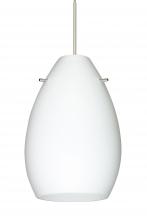 Besa Lighting XP-171307-SN-L - Besa Pendant Pera 6 Satin Nickel Opal Matte 1x50W Halogen, 15Ft. Cord