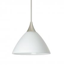 Besa Lighting XP-174307-LED-SN-L - Besa Pendant Domi Satin Nickel White 1x5W LED, 15Ft. Cord
