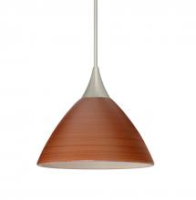 Besa Lighting XP-1743CH-LED-SN-L - Besa Pendant Domi Satin Nickel Cherry 1x5W LED, 15Ft. Cord