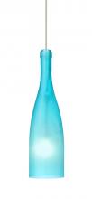 Besa Lighting 1XC-1684BF-SN - Besa Pendant Botella 10 Satin Nickel Blue Frost 1x35W Halogen