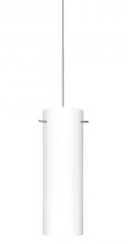  X-493007-SN - Besa Copa Pendant for Multiport Canopy, Opal Matte, Satin Nickel, 1x50W Halogen