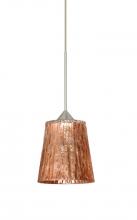  X-5125CF-SN - Besa Pendant For Multiport Canopy Nico 4 Satin Nickel Stone Copper Foil 1x35W Halogen