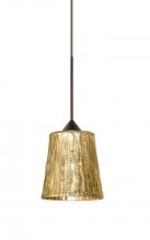  1XC-5125GF-BR - Besa Pendant Nico 4 Bronze Stone Gold Foil 1x35W Halogen