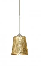  X-5125GF-SN - Besa Pendant For Multiport Canopy Nico 4 Satin Nickel Stone Gold Foil 1x35W Halogen