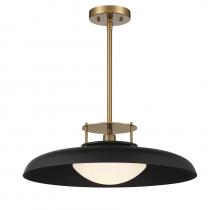  7-1690-1-143 - Gavin 1-Light Pendant in Matte Black with Warm Brass Accents