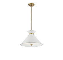  7-2416-3-160 - Lamar 3-Light Pendant in White with Brass Accents