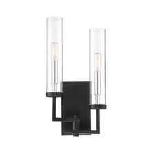  9-2134-2-67 - Folsom 2-Light Adjustable Wall Sconce in Matte Black with Polished Chrome Accents