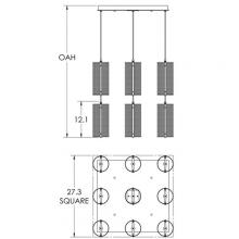  CHB0019-12-CS-0G-C01-L1 - Uptown Mesh Square Multi-Pendant-12