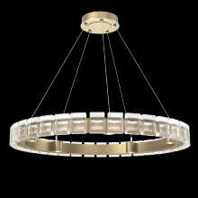  CHB0087-38-GB-TP-CA1-L3 - Tessera 38in Ring-Gilded Brass-Pavé Cast Glass