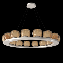 CHB0091-0D-BS-B-CA1-L3 - Vessel 48-inch Platform Ring-Beige Silver-Bronze Blown Glass-Stainless Cable-LED 3000K