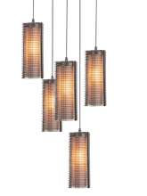  CHB0020-09-NB-F-C01-L1 - Downtown Mesh w/Glass Square Pendant Chandelier