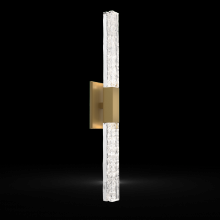  IDB0060-02-GB-GC-L3-RTS - Axis Double Sconce-Gilded Brass-Clear Textured Cast Glass-Ready to Ship