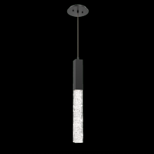  LAB0060-01-MB-GC-C01-L3-RTS - Axis Single Pendant-Matte Black-Clear Textured Cast Glass-Cloth Braided Cord-Ready to Ship