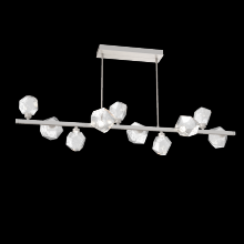  PLB0039-T0-BS-C-001-L1 - Gem 10pc Twisted Branch-Beige Silver-Clear Blown Glass-Threaded Rod Suspension-LED 2700K