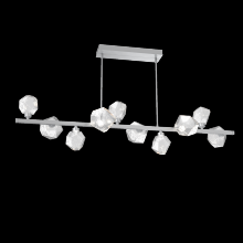  PLB0039-T0-CS-C-001-L1 - Gem 10pc Twisted Branch-Classic Silver-Clear Blown Glass-Threaded Rod Suspension-LED 2700K