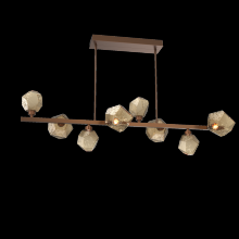  PLB0039-T8-BB-B-001-L1 - Gem 8pc Twisted Branch-Burnished Bronze-Bronze Blown Glass-Threaded Rod Suspension-LED 2700K