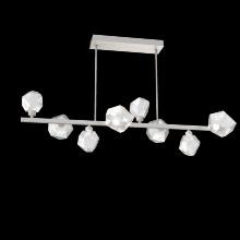  PLB0039-T8-BS-C-001-L1 - Gem 8pc Twisted Branch-Beige Silver-Clear Blown Glass-Threaded Rod Suspension-LED 2700K