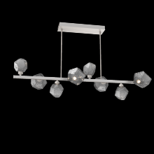  PLB0039-T8-BS-S-001-L1 - Gem 8pc Twisted Branch-Beige Silver-Smoke Blown Glass-Threaded Rod Suspension-LED 2700K