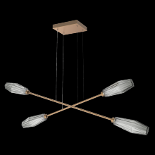  PLB0049-M2-NB-S-CA1-L3 - Aalto Double Moda-Novel Brass-Smoke Blown Glass-Stainless Cable-LED 3000K