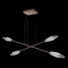  PLB0050-M2-BB-S-CA1-L1 - Rock Crystal Double Moda-Burnished Bronze-Smoke Blown Glass-Stainless Cable-LED 2700K