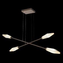  PLB0050-M2-FB-A-CA1-L1 - Rock Crystal Double Moda-Flat Bronze-Amber Blown Glass-Stainless Cable-LED 2700K